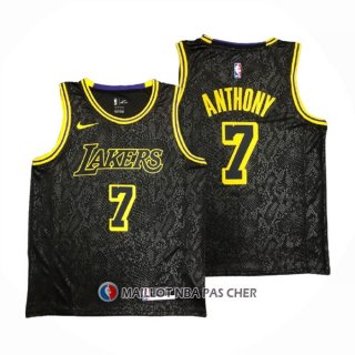 Maillot Los Angeles Lakers Carmelo Anthony NO 7 Black Mamba Noir