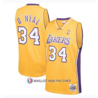 Maillot Los Angeles Lakers Shaquille O'neal Mitchell & Ness 1999-00 Jaune