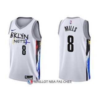 Maillot Brooklyn Nets Patty Mills NO 8 Ville 2022-23 Blanc