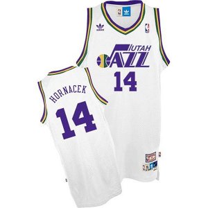 Maillot Retro Jazz Hornacek 14 Blanc