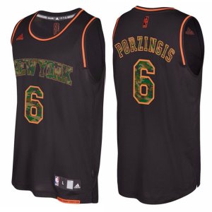 Maillot Camuoflage Mode Knicks Porzingis 6 Noir