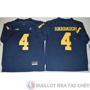 Maillot NCAA Jim Harbaugh Jordan Tipo Bleu Marino 2016