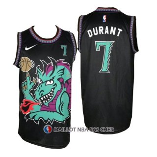 Maillot Brooklyn Nets Kevin Durant No 7 Swamp Dragon Noir