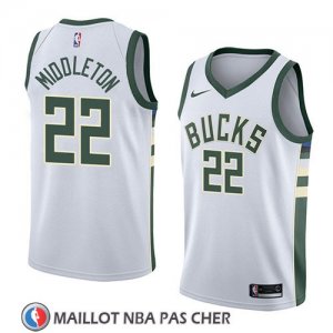 Maillot Milwaukee Bucks Khris Middleton No 22 Association 2018 Blanc