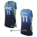 Maillot Dallas Mavericks Luka Doncic NO 77 Ville Authentique Bleu
