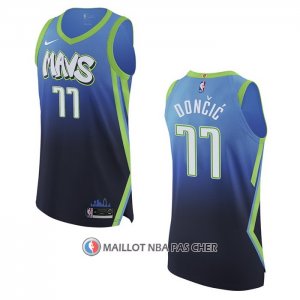 Maillot Dallas Mavericks Luka Doncic NO 77 Ville Authentique Bleu