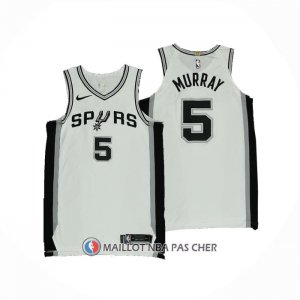 Maillot San Antonio Spurs Dejounte Murray NO 5 Association Authentique Blanc