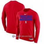 Maillot Manches Longues Philadelphia 76ers Practice Performance 2022-23 Rouge