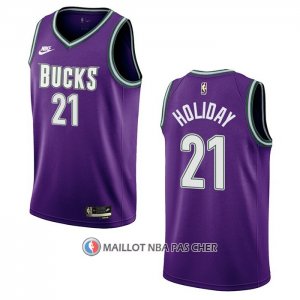 Maillot Milwaukee Bucks Jrue Holiday NO 21 Classic 2022-23 Volet