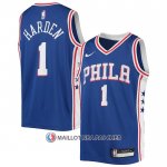 Maillot Enfant Philadelphia 76ers James Harden NO 1 Icon Bleu  Maillot Enfant Philadelphia 76ers James Harden NO 1 Icon Bleu