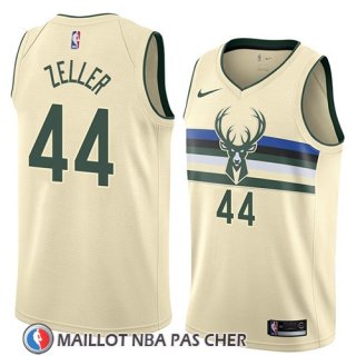 Maillot Milwaukee Bucks Tyler Zeller No 44 Ciudad 2018 Crema