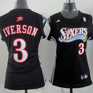 Maillot Femme de Iverson Philadelphia 76ers #3 Noir