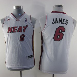 Maillot Enfant de Blanc James Miami Heat Revolution 30
