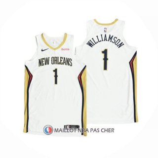Maillot New Orleans Pelicans Zion Williamson NO 1 Association Authentique 2020-21 Blanc