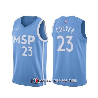 Maillot Minnesota Timberwolves Jarrett Culver Ville 2019-20 Bleu