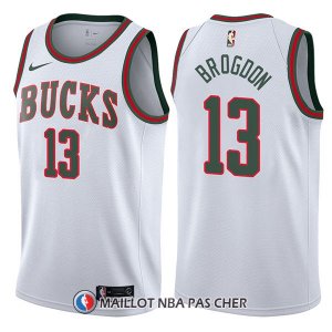 Maillot Milwaukee Bucks Malcolm Brogdon Return To Mecca Classic 13 2017-18 Blanc