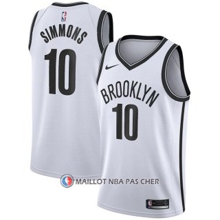 Maillot Brooklyn Nets Ben Simmons NO 10 Association 2020 Blanc