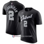 Maillot Manche Courte Detroit Pistons Cade Cunningham Ville 2023-24 Noir
