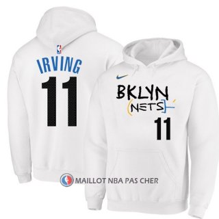 Veste a Capuche Brooklyn Nets Kyrie Irving Ville 2022-23 Blanc