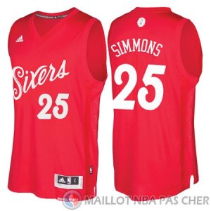 Maillot Simmons Philadelphia 76ers Noel #25 Rouge