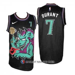 Maillot Brooklyn Nets Kevin Durant No 7 Swamp Dragon Noir