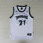 Maillot retro de Garnett Minnesota Timberwolves #21 Blanc