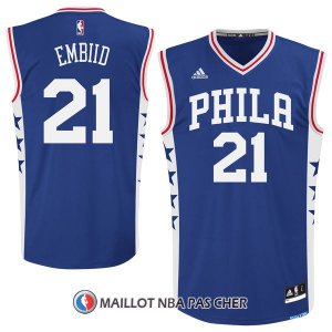 Maillot Authentique Philadelphia 76ers Embiid 21 Bleu