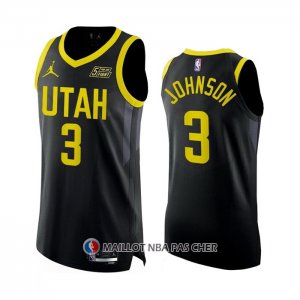 Maillot Utah Jazz Stanley Johnson NO 3 Statement Authentique 2022-23 Noir