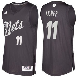 Maillot Navidad 2016 Brook Lopez Nets 11 Noir