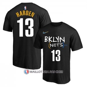 Maillot Manche Courte Brooklyn Nets James Harden Ville 2020-21 Noir