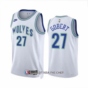 Maillot Minnesota Timberwolves Rudy Gobert NO 27 Classic 2023-24 Blanc