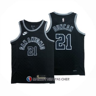 Maillot San Antonio Spurs Tim Duncan NO 21 Statement 2022-23 Noir