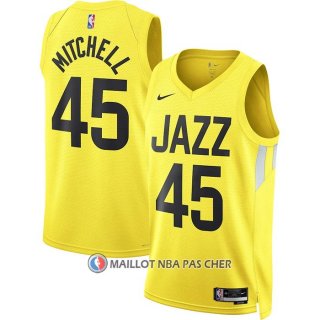 Maillot Utah Jazz Donovan Mitchell NO 45 Icon 2022-23 Jaune