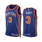 Maillot New York Knicks Josh Hart NO 3 Ville 2023-24 Bleu