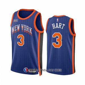 Maillot New York Knicks Josh Hart NO 3 Ville 2023-24 Bleu