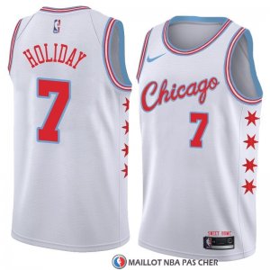 Maillot Chicago Bulls Justin Holiday Ville 2018 Blanc