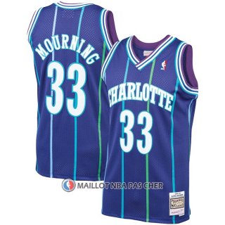 Maillot Charlotte Hornets Alonzo Mourning NO 33 Mitchell & Ness Volet