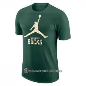 Maillot Manche Courte Milwaukee Bucks Essential Jumpman Vert