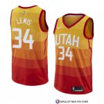 Maillot Utah Jazz Trey Lewis Ville 2018 Jaune