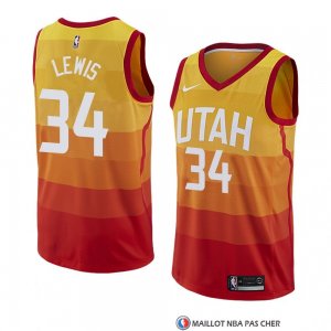 Maillot Utah Jazz Trey Lewis Ville 2018 Jaune