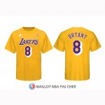Maillot Manche Courte Los Angeles Lakers Kobe Bayant Jaune