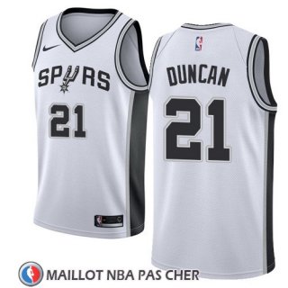 Maillot Spurs Tim Duncan 21 Association 2017-18 Blanc