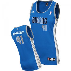 Maillot Femme de Nowitzki Dallas Mavericks #41 Bleu