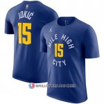 Maillot Manche Courte Denver Nuggets Nikola Jokic Statement Bleu