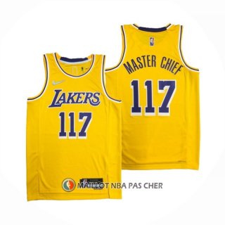 Maillot Los Angeles Lakers x X-box Master Chief NO 117 Jaune