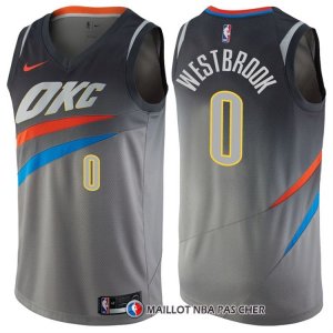 Maillot Oklahoma City Thunder Russell Westbrook Ville 0 Gris