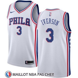 Maillot 76ers Allen Iverson 3 Association 2017-18 Blanc