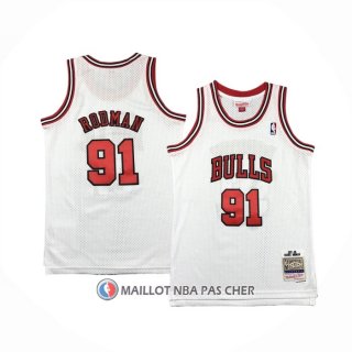 Maillot Enfant Chicago Bulls Dennis Rodman NO 91 Mitchell & Ness 1997-98 Blanc