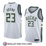 Maillot Milwaukee Bucks Sterling Brown No 23 Association 2018 Blanc