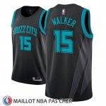 Maillot Charlotte Hornets Kemba Walker No 15 Ciudad 2018-19 Noir